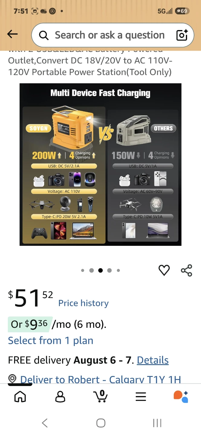 200W Portable Power Inverter for 20V DeWalt Battery - photo 4
