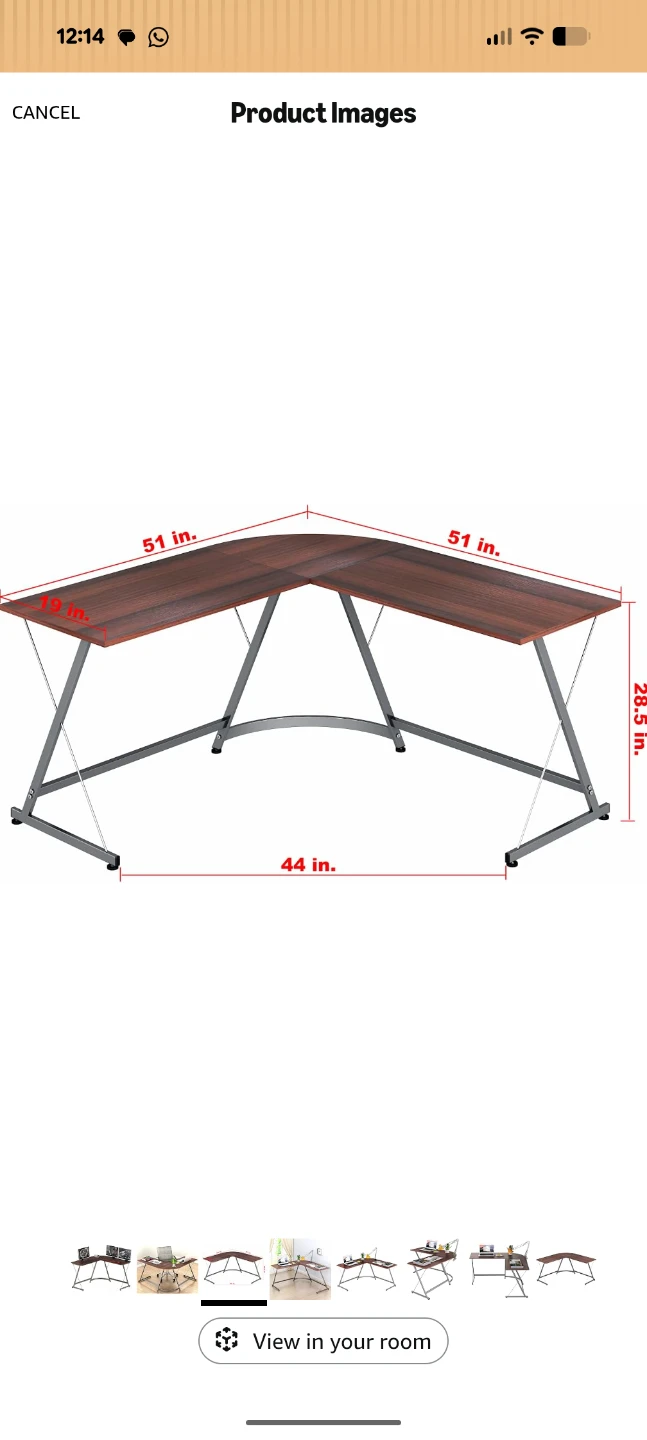 L-Shaped Corner Desk with Monitor Stand