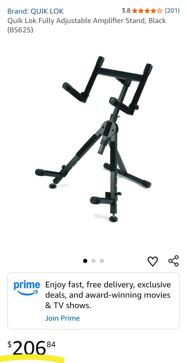 Quik Lok BS625 Fully Adjustable Amplifier Stand - photo 3
