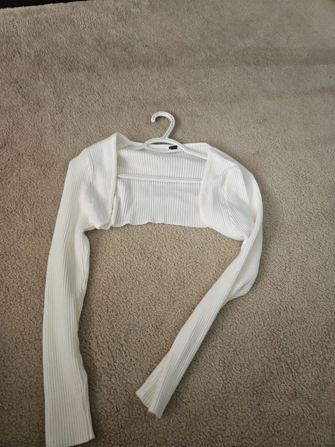 White Ribbed Bolero Shrug - photo 2