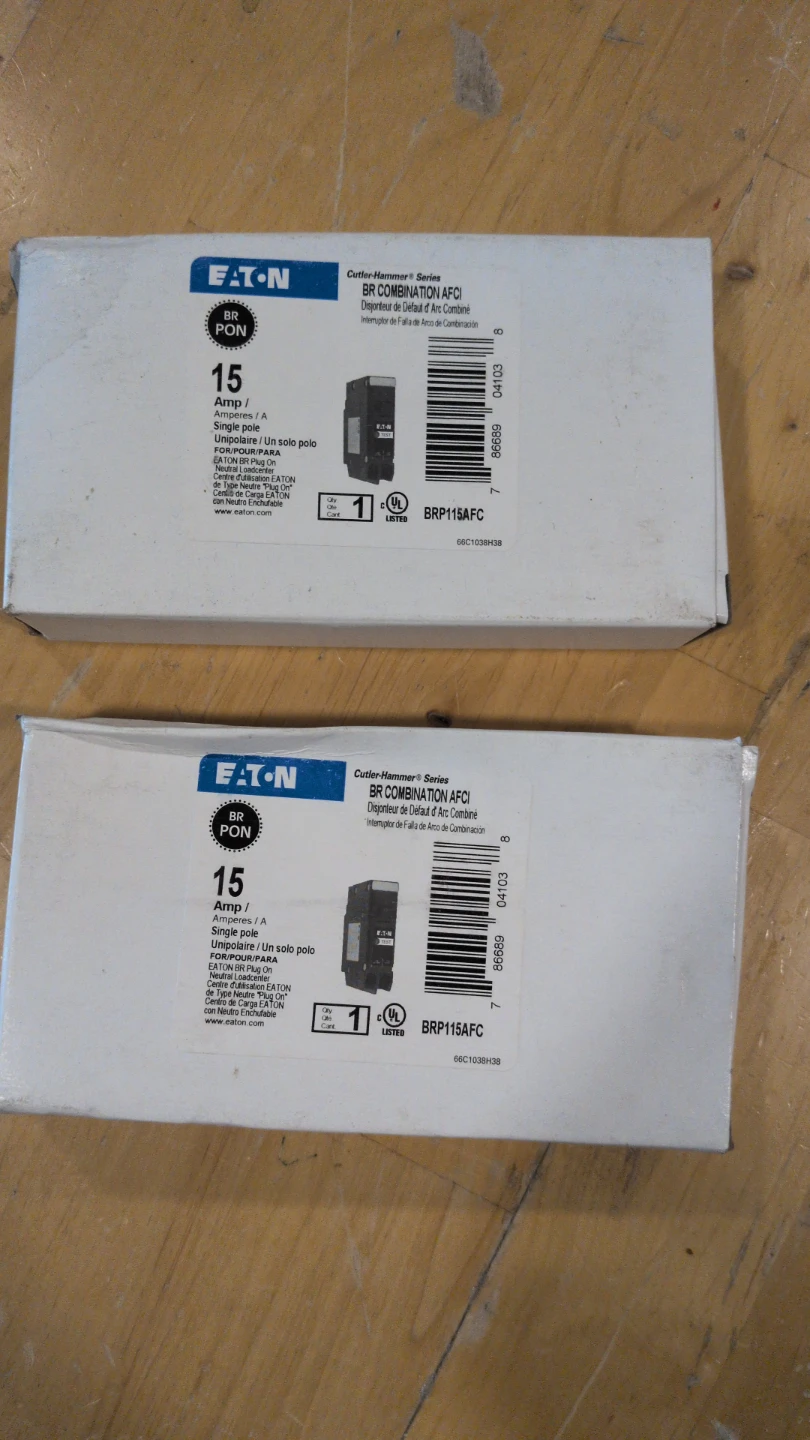 Eaton BR Combination AFCI 15 Amp Circuit Breaker