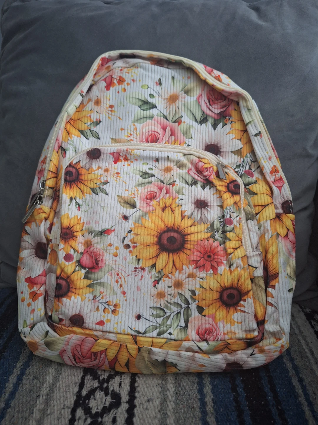 Coloroid Sunflower Floral Print Backpack