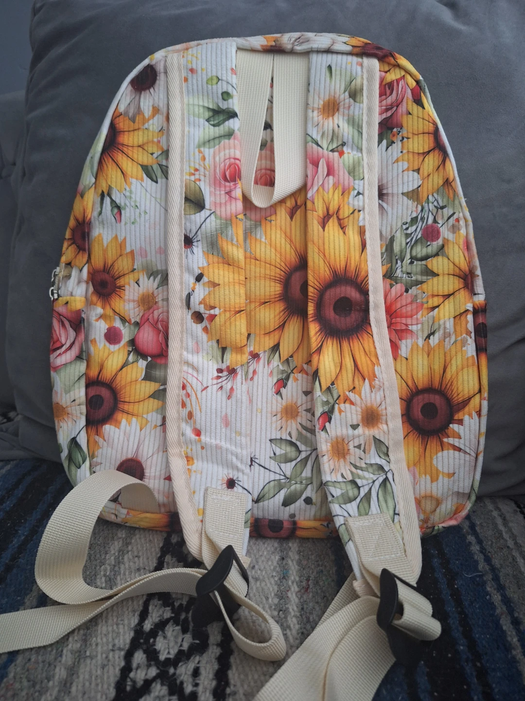 Coloroid Sunflower Floral Print Backpack - photo 3