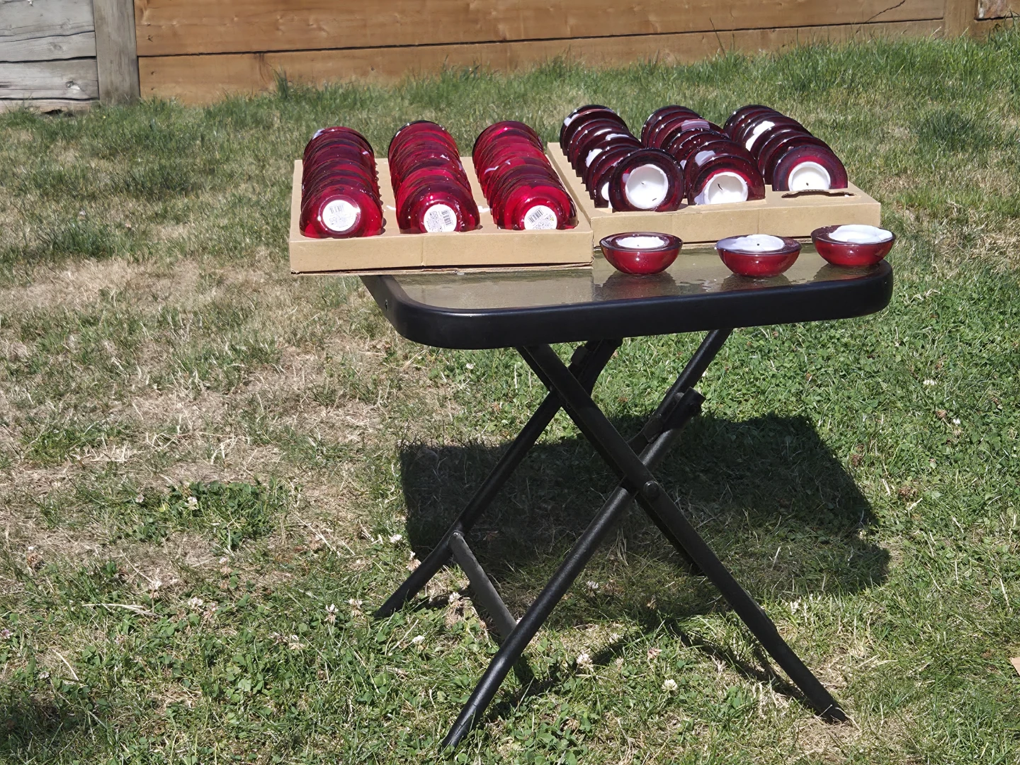 60 Red Glass Tea Light Candle Holders