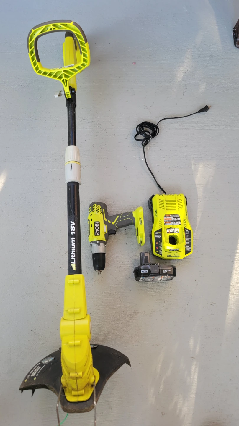 LITHIUM-ION Ryobi 18V String Trimmer and Drill  SET - photo 3