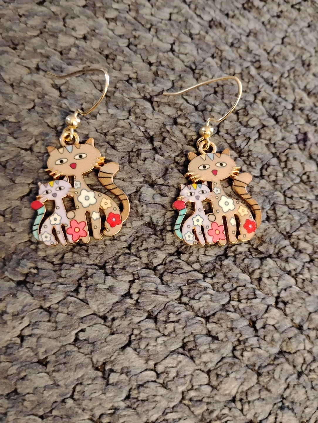 Cat Earrings with Kittens
