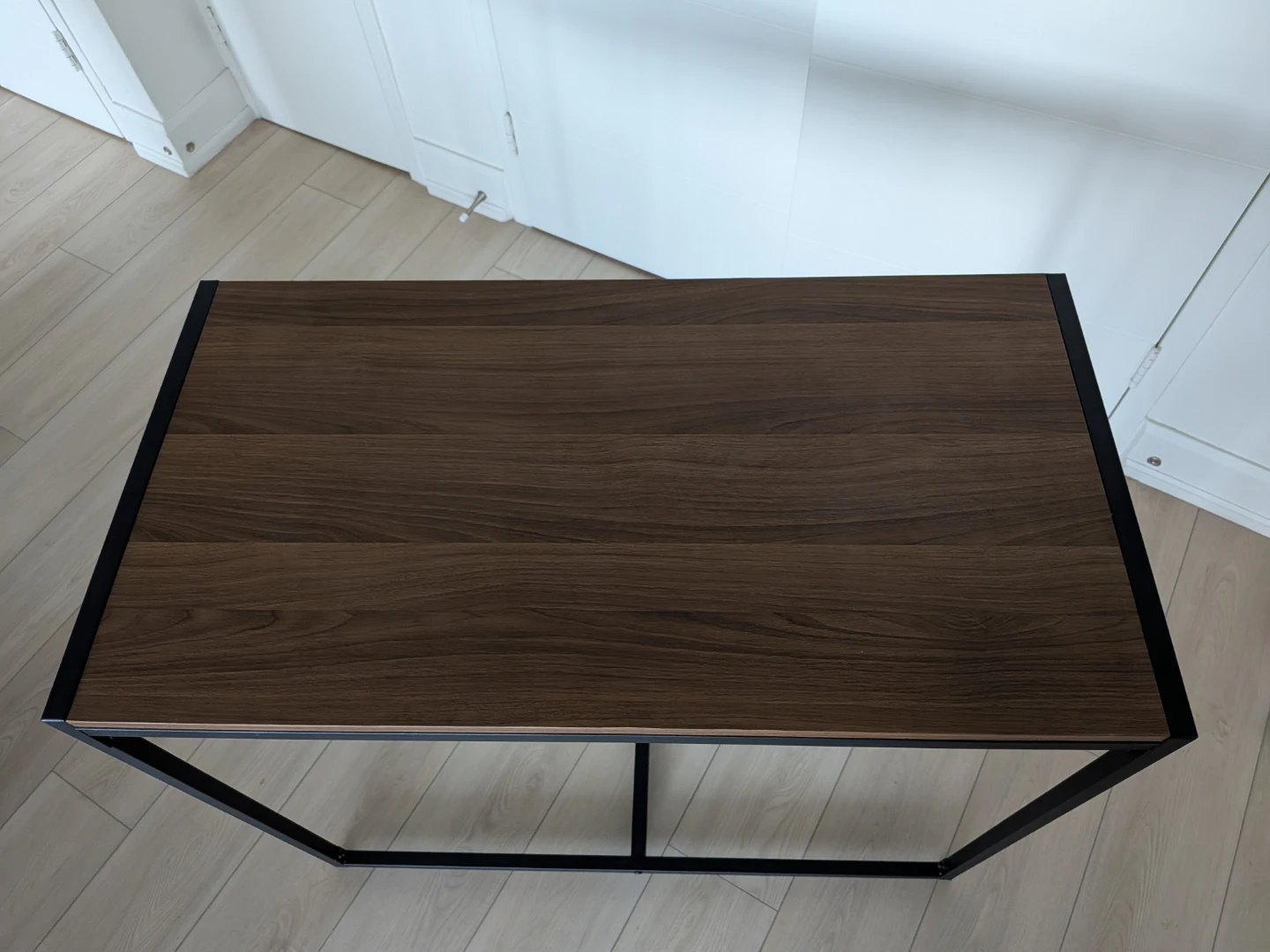 Wood top table with black metal frame - photo 3