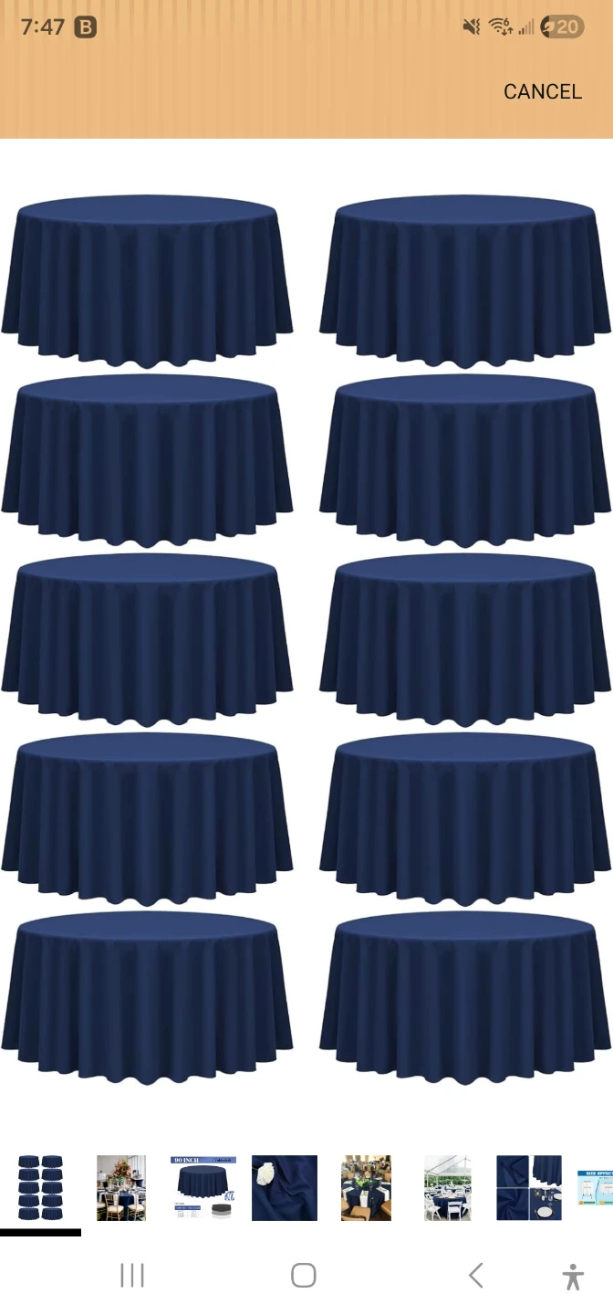9 Navy Blue Circle Tableclothes