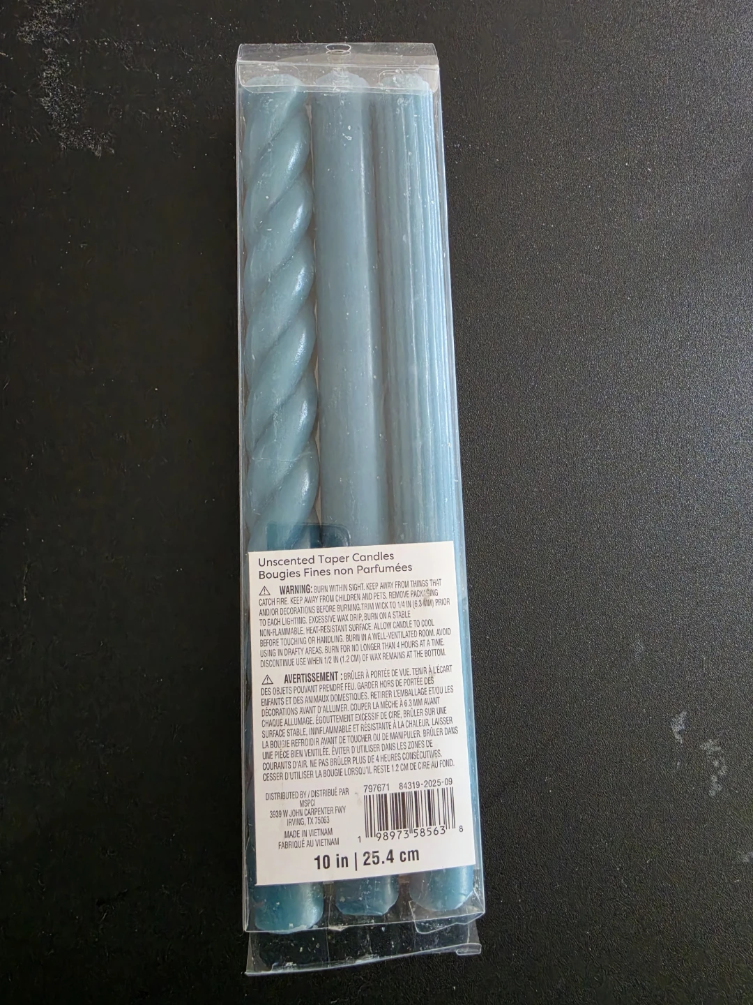 Ashland Unscented Taper Candles - Blue - 10 inch - photo 2