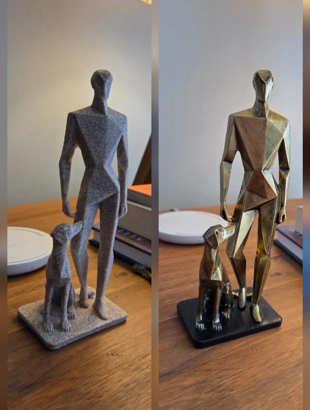 Furever Friends - Man & Dog Sculpture Figurine Display *new