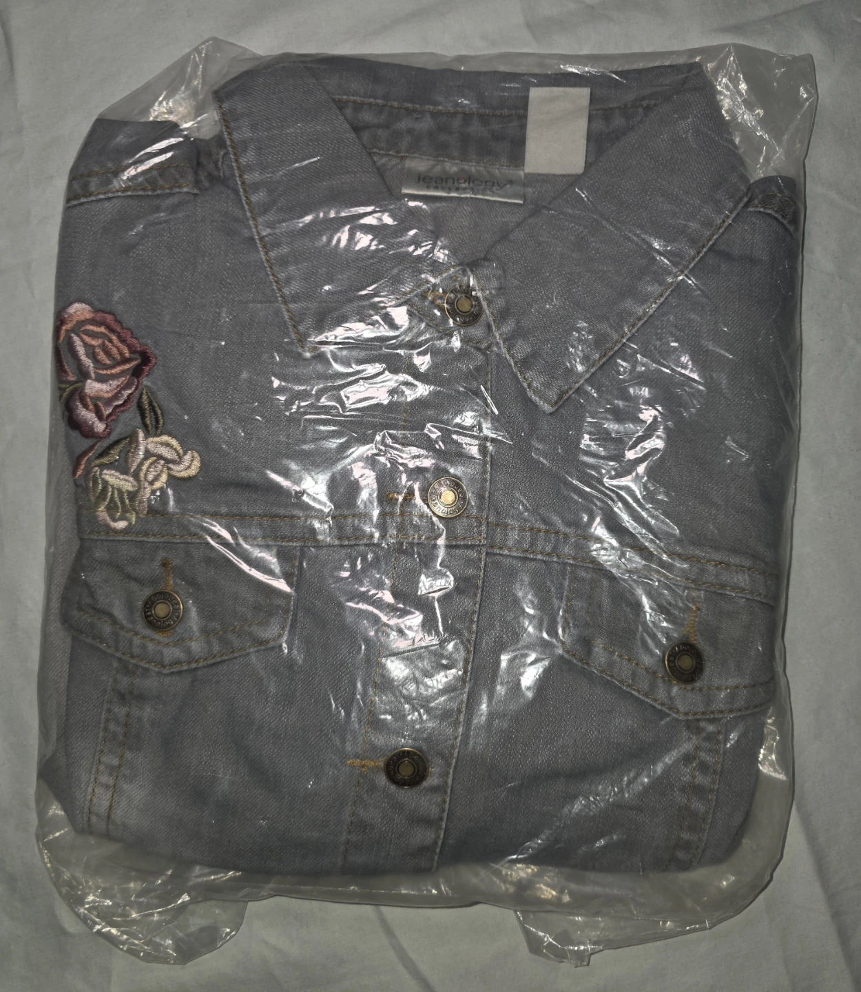 Jean Therapy Embroidered Denim Jacket Size 16W - photo 5