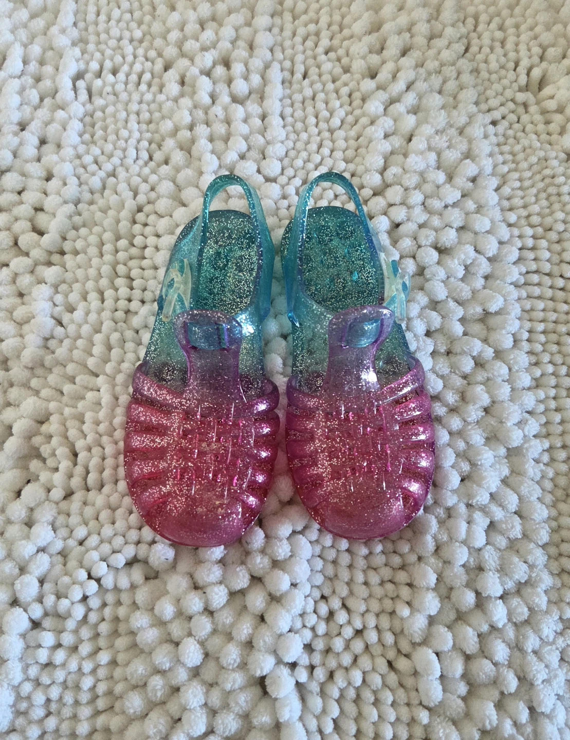 Glitter Jelly Sandals - Pink & Teal