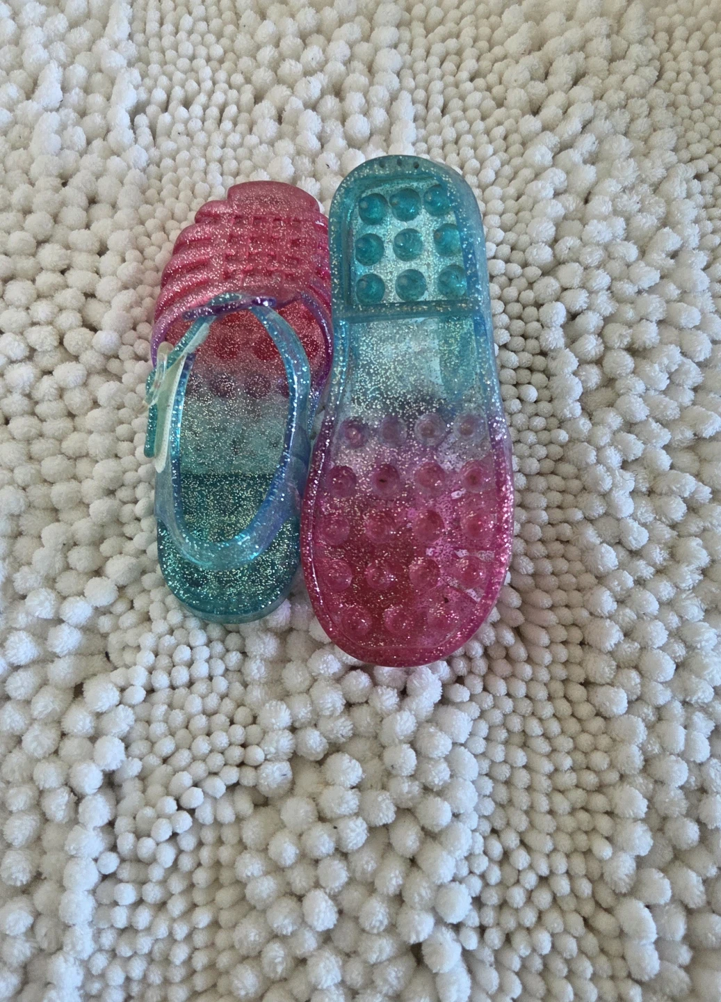 Glitter Jelly Sandals - Pink & Teal - photo 3