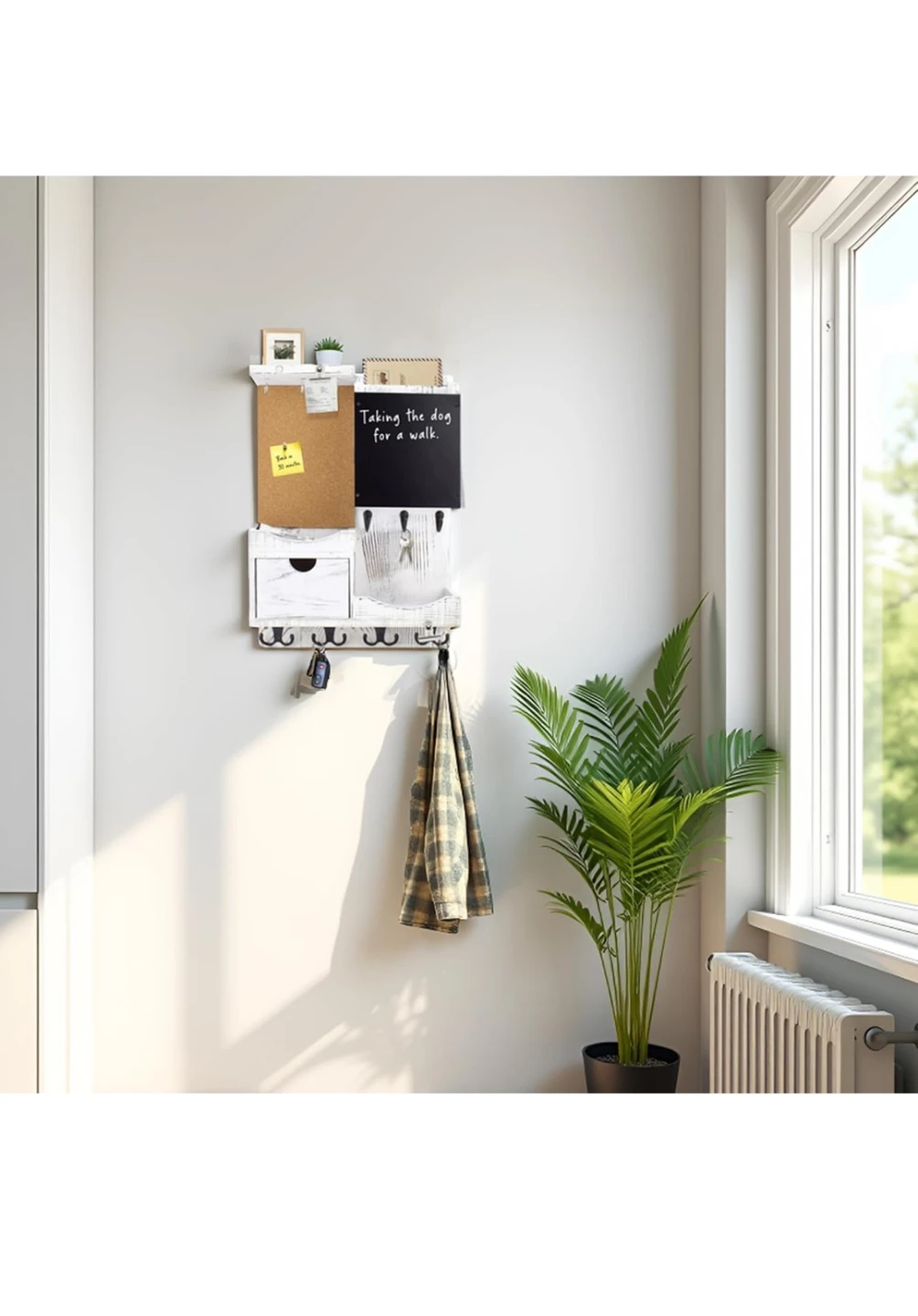 White Wall Mounted Key Holder Organizer - photo 4