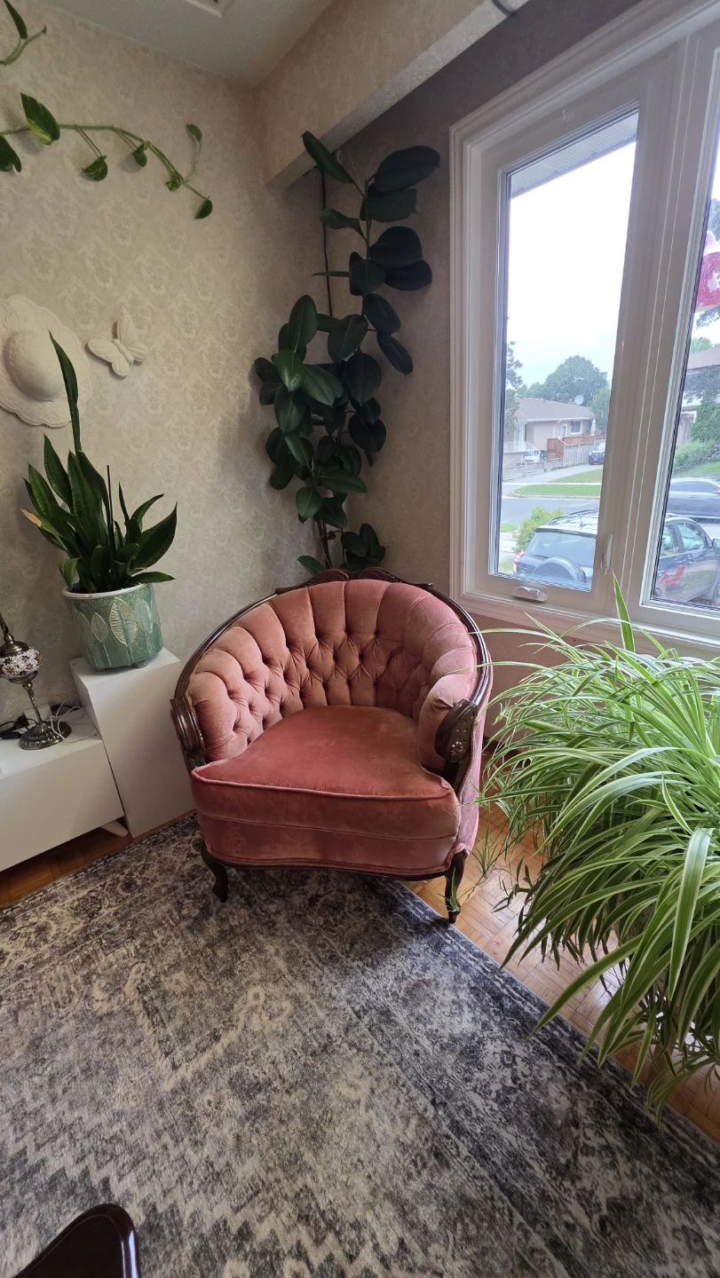 Vintage Pink Velvet Sofa and Chair Set - photo 2
