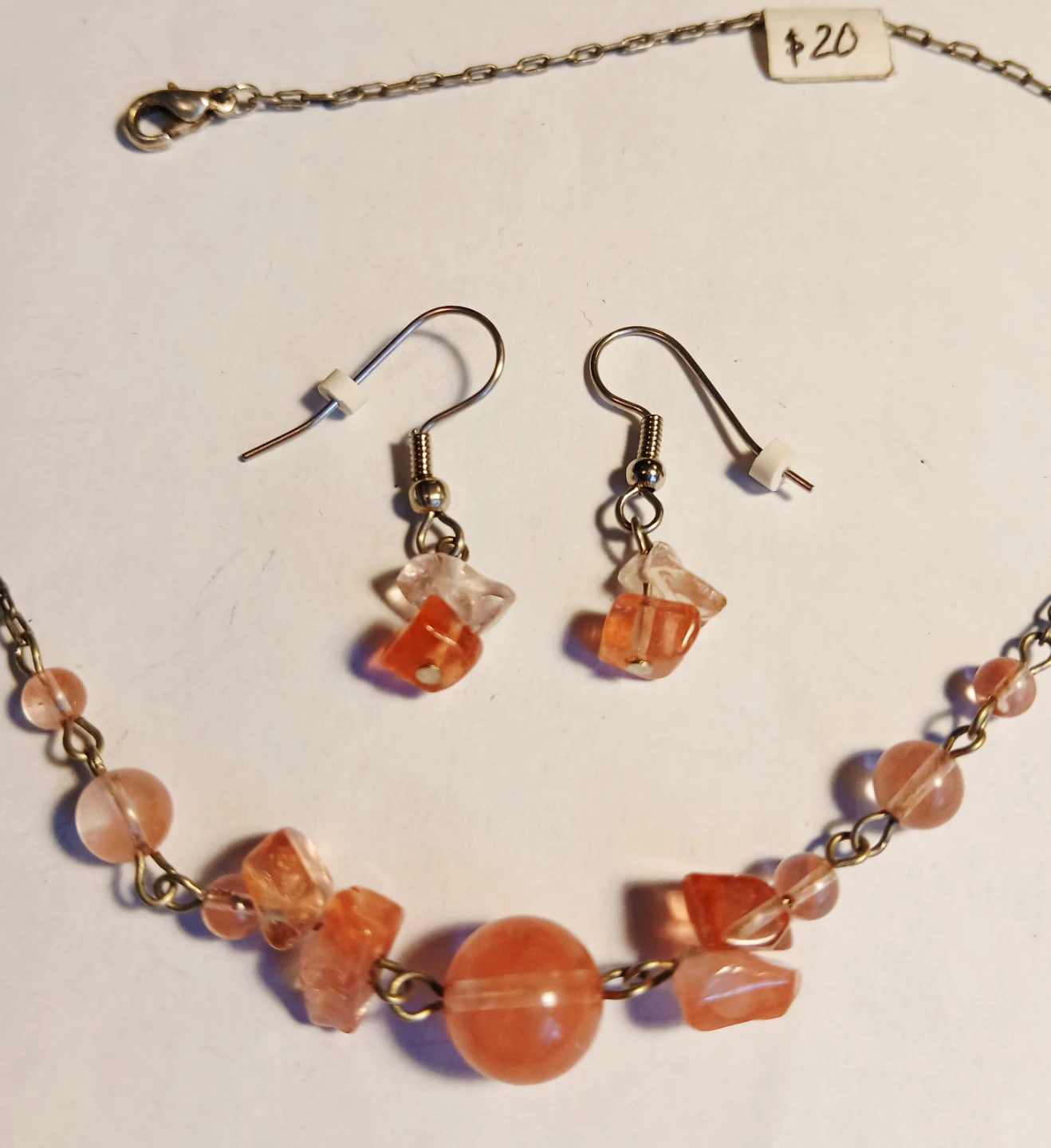 Cherry Quartz Necklace and Earring Set - photo 3
