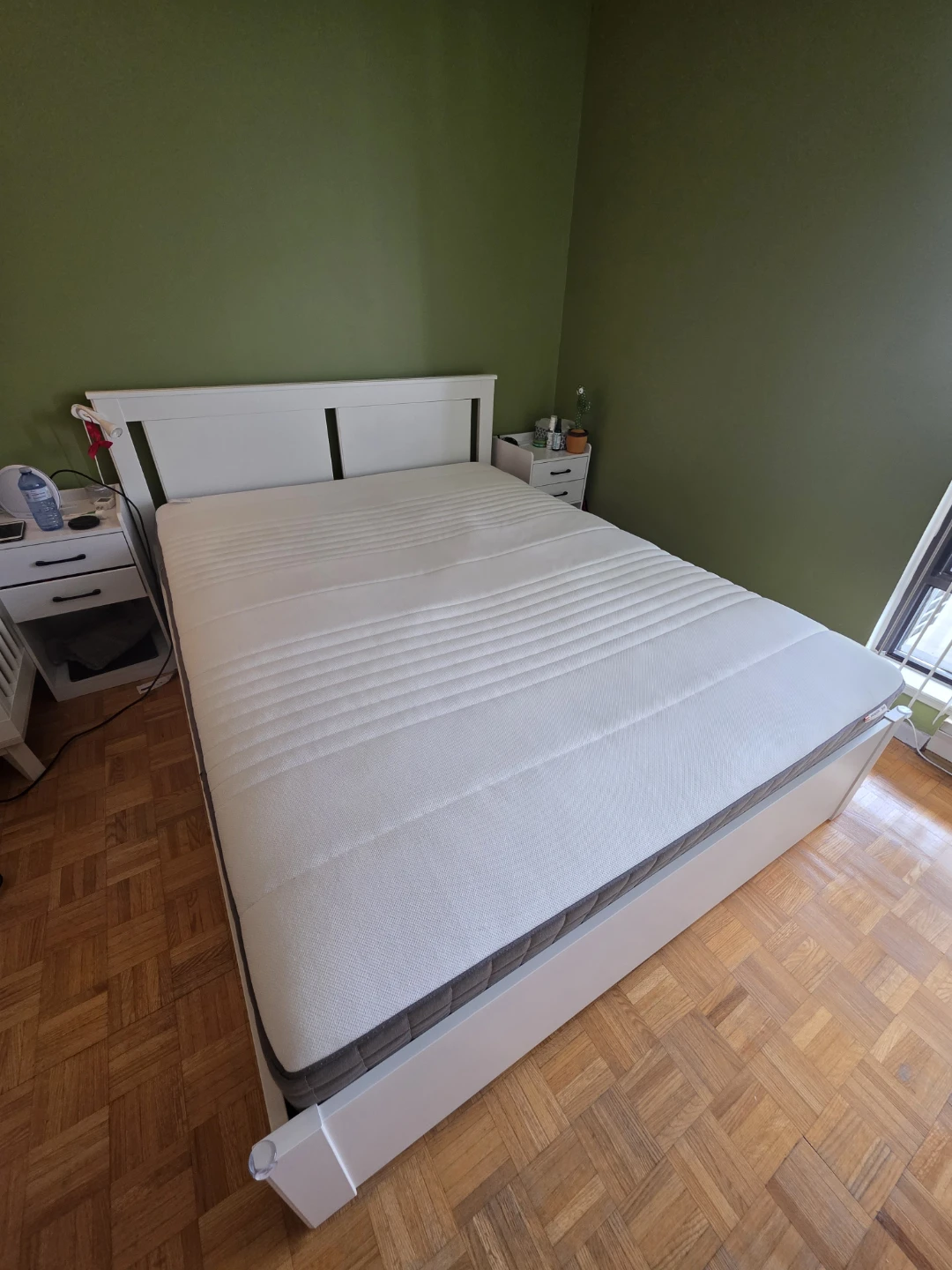 IKEA Queen Bed Frame + HAUGSVÄR Mattress Bundle