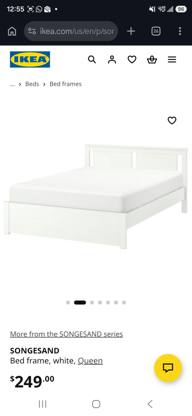IKEA Queen Bed Frame + HAUGSVÄR Mattress Bundle - photo 3