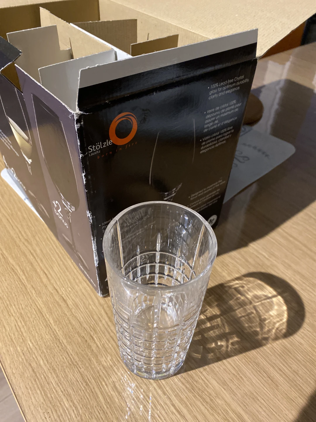 Thick glass cup set of 6