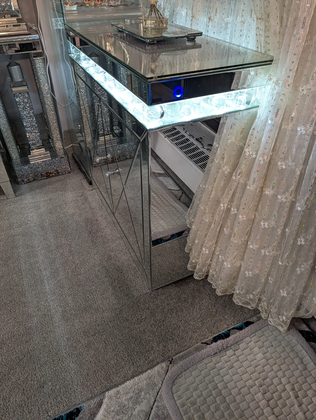Mirrored Accent Cabinet with LED Lights - photo 4