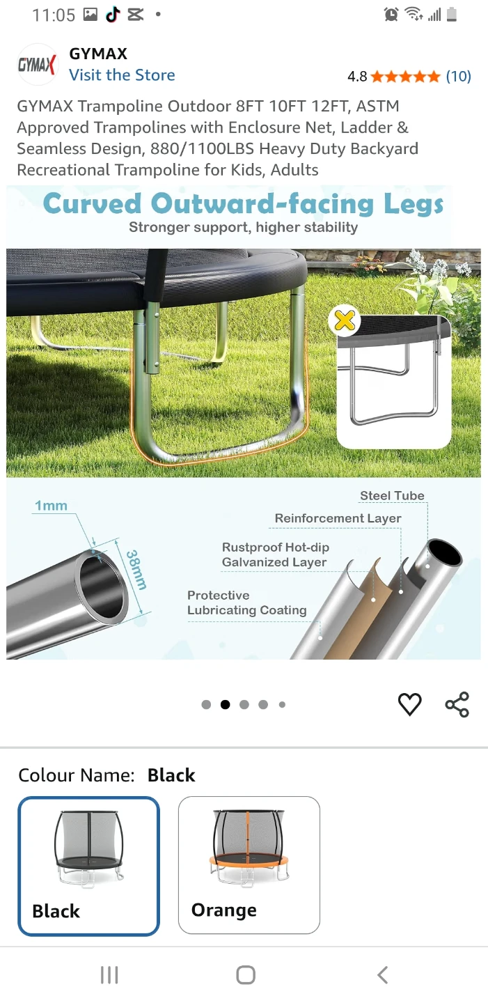 Recreational Trampoline with Safety Enclosure - Brand: GYMAX - photo 2