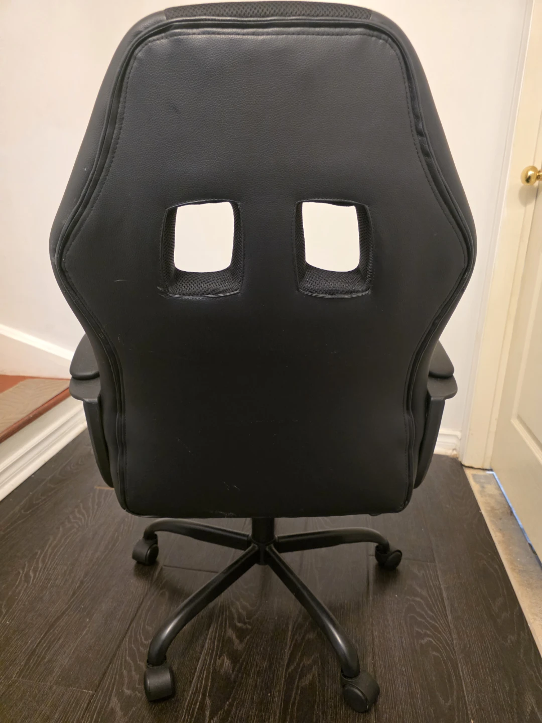 Black Gaming Chair with White Stitching - photo 4