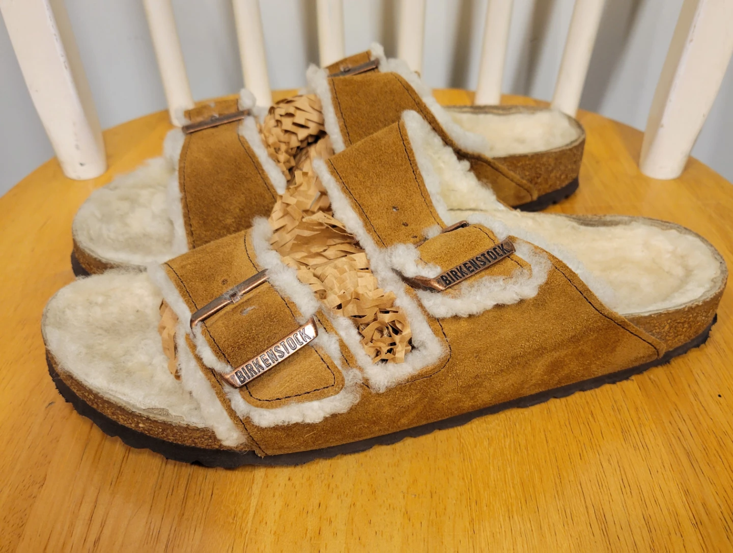 Birkenstock Arizona mens Suede Shearling Sandals Sz 42 / 9 - photo 2