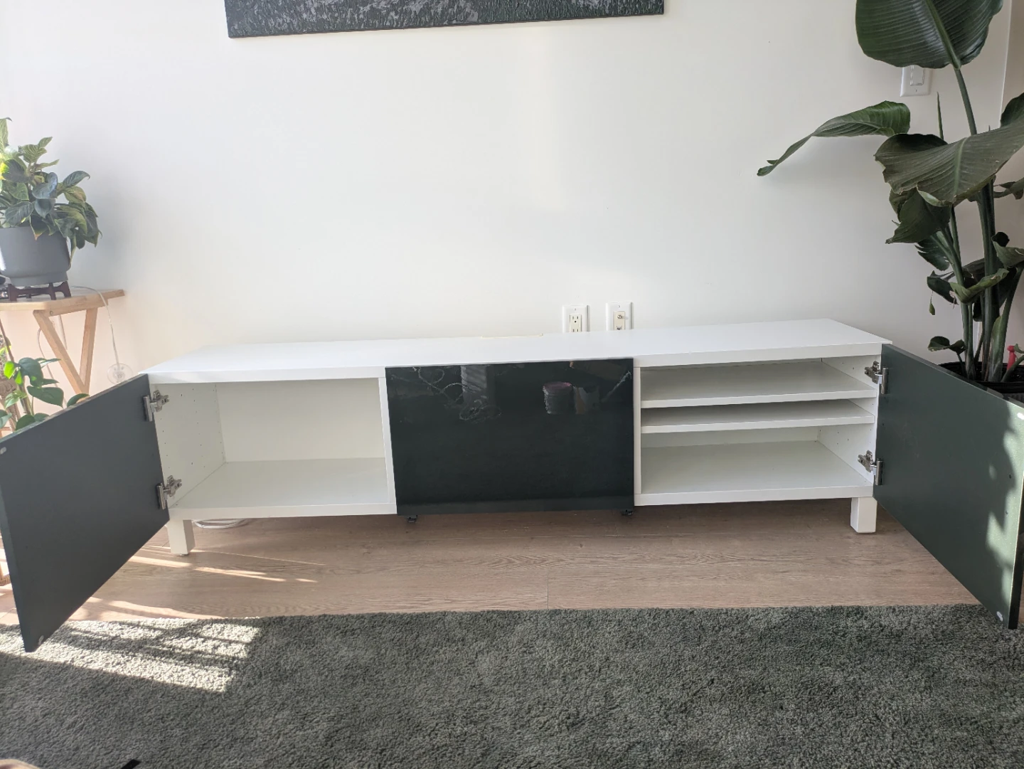 IKEA BESTÅ TV Stand – High Gloss Green & White - photo 3