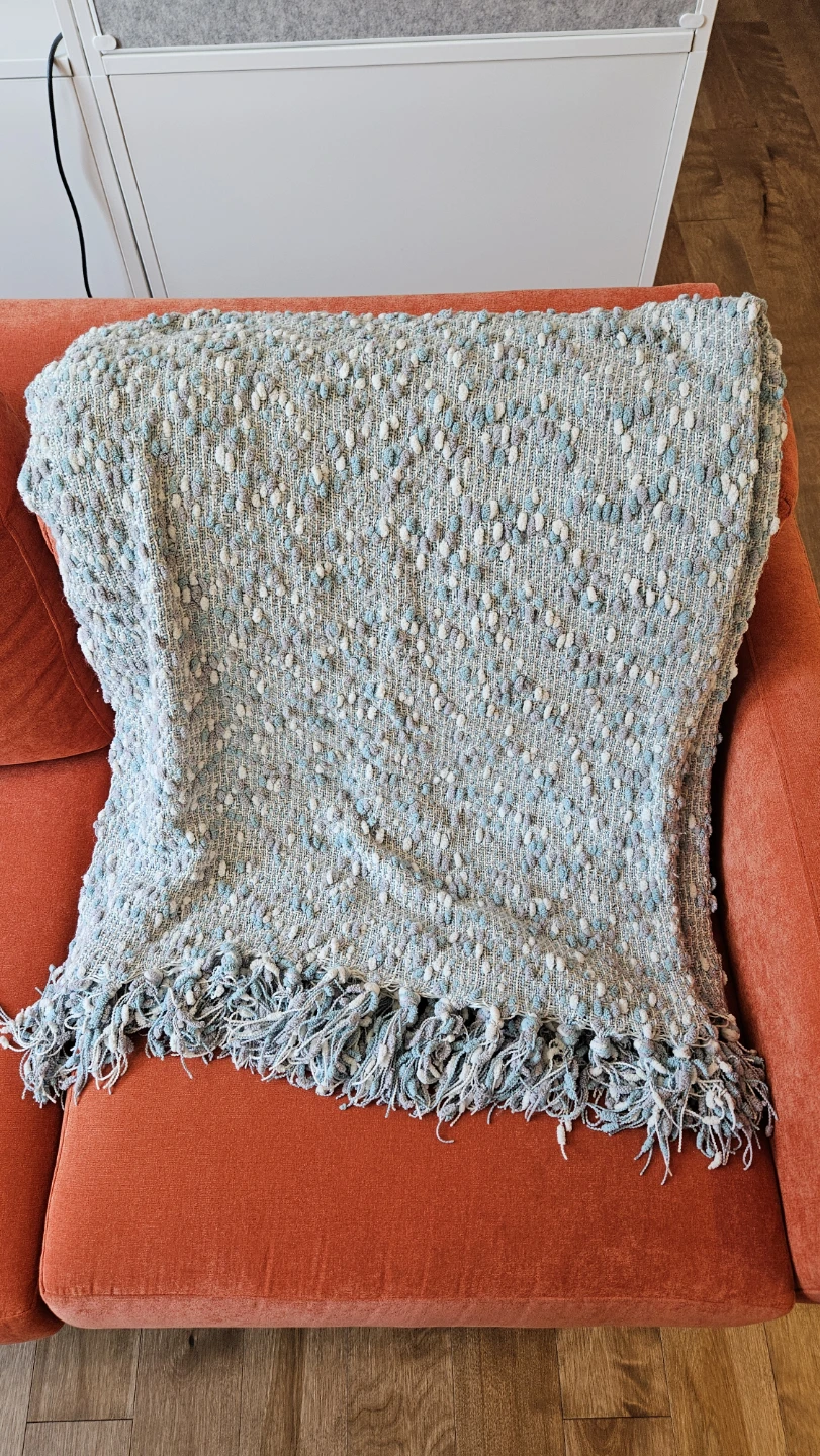 Textured Throw Blanket with Fringe