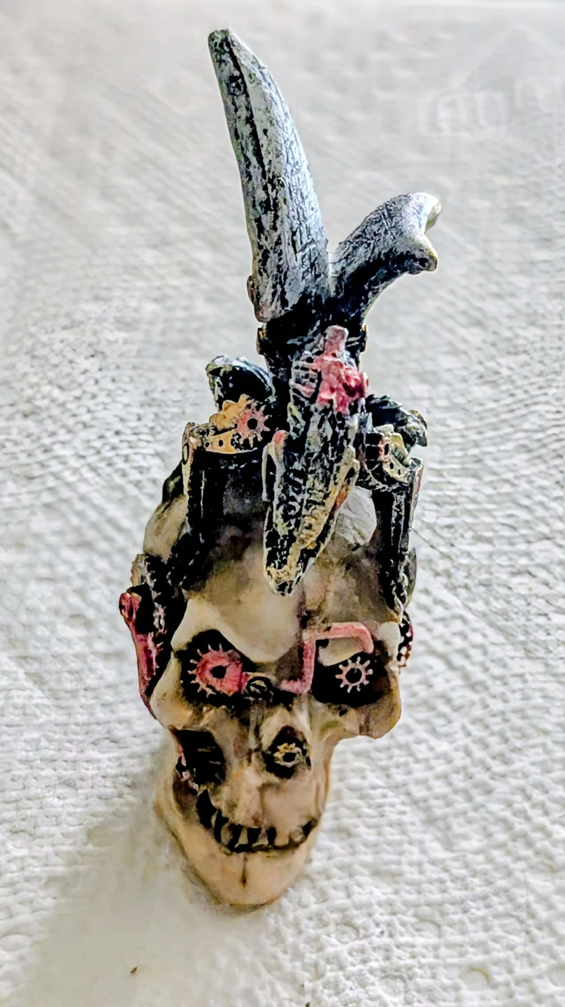 Steampunk Dragon and Skull Figurine