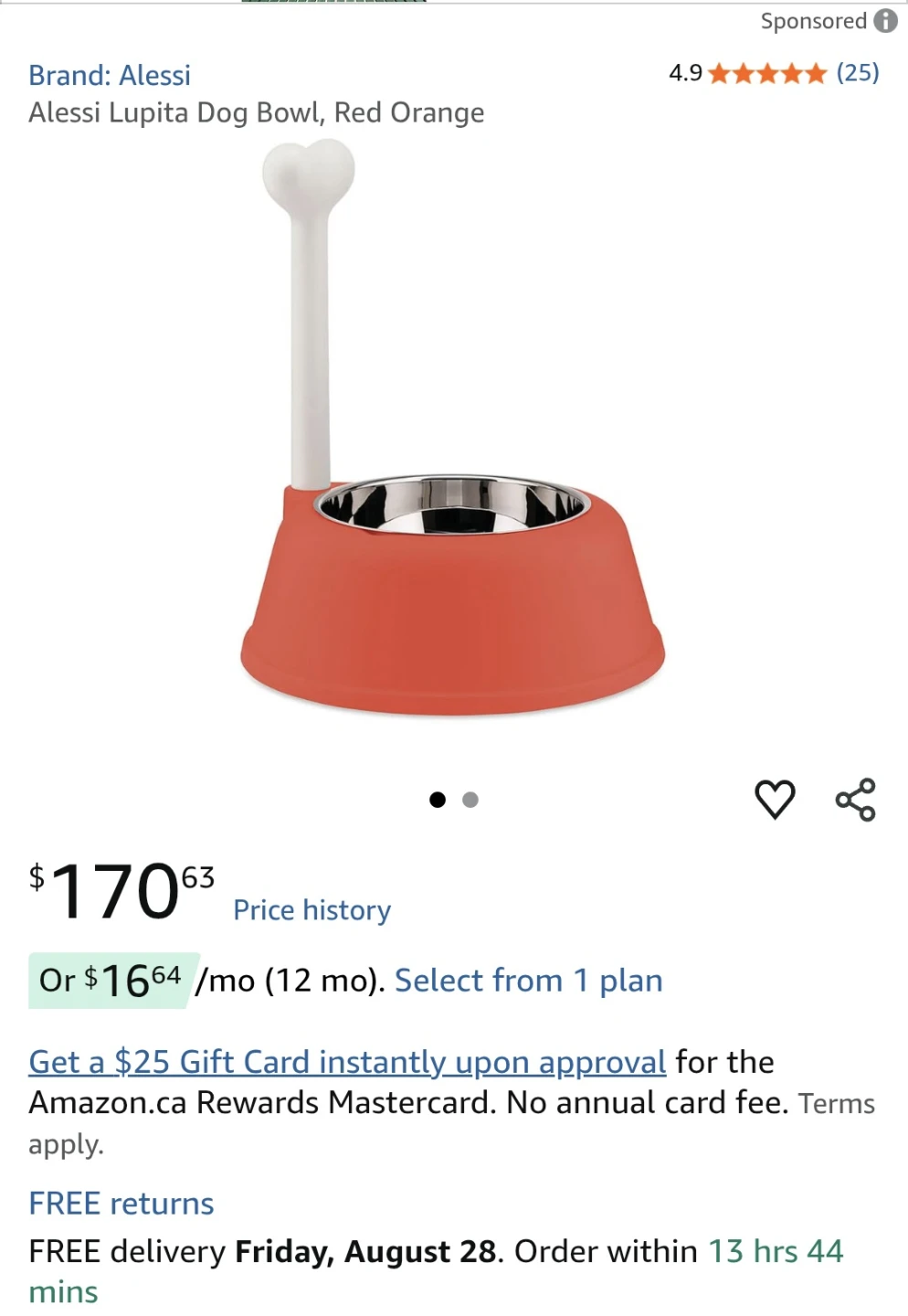 Alessi Lupita Dog Bowl