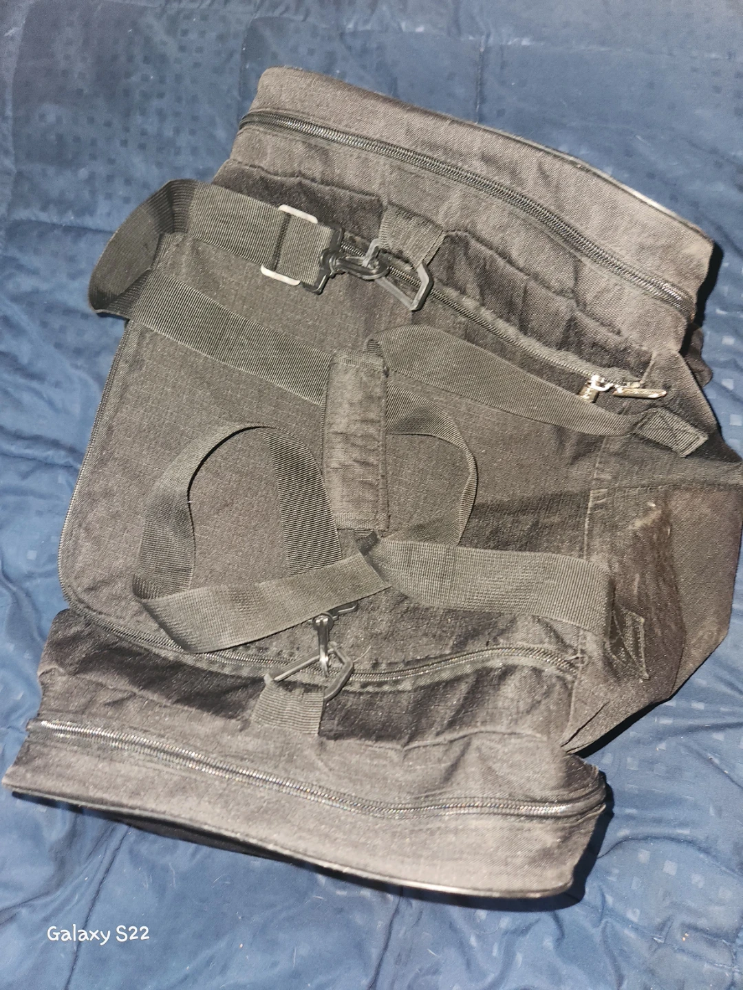 Black Multi-Compartment Canvas Duffel / Travel Utility Bag - photo 2