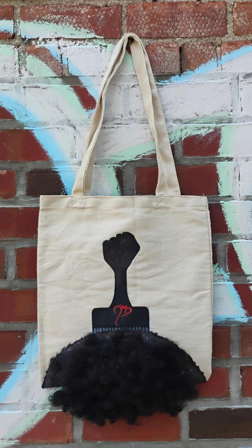 Hella Black Hella Proud hand painted Tote Bag