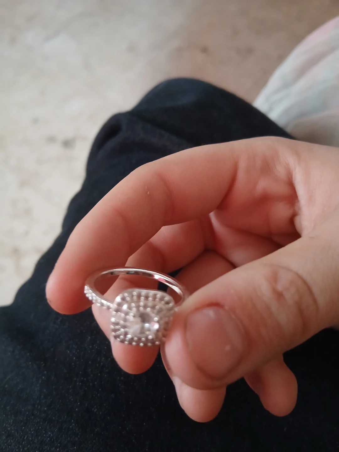 Silver-tone Ring with Pink and Blue Stones - photo 2