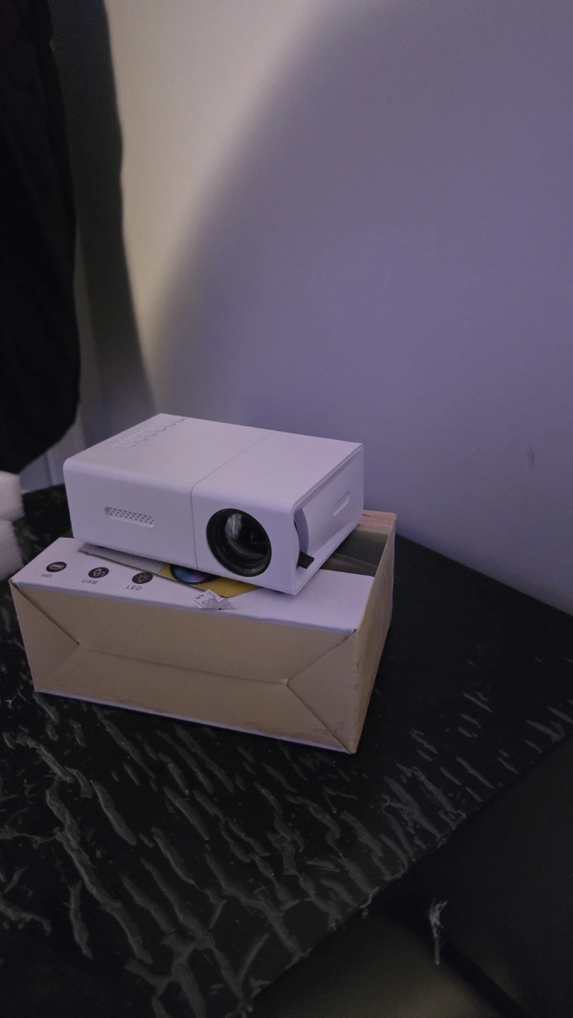 White Mini Projector with Box