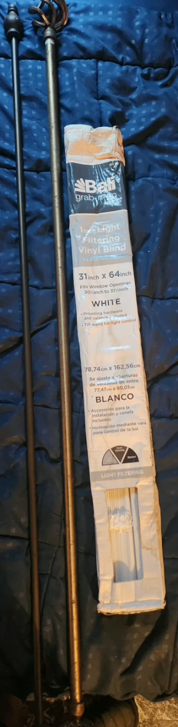 Bali Light Filtering Vinyl Blind with Curtain Rods