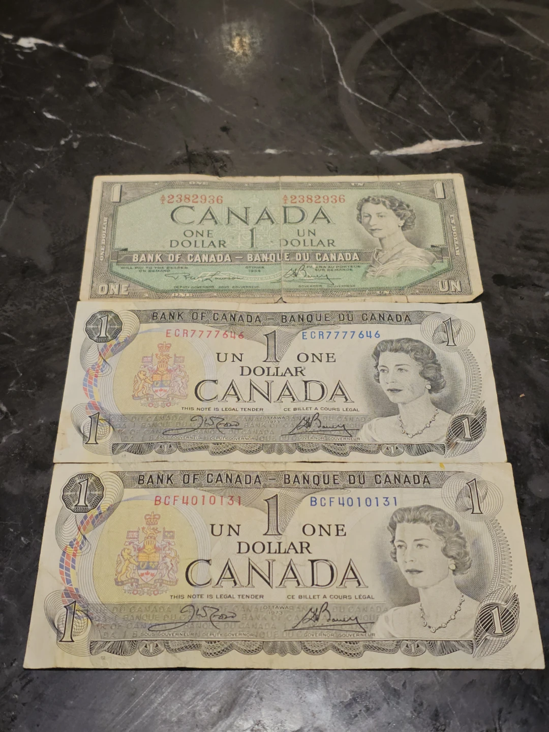 Canada One Dollar Bank Notes (3) - Bank of Canada