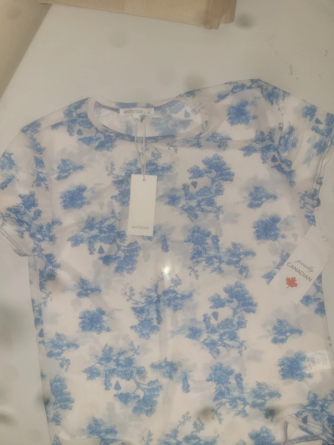ANTISTAR Women's Sheer Floral Print T-Shirt