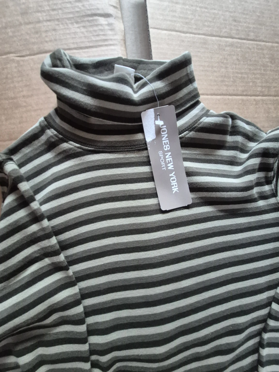 Jones New York Sport Striped Turtleneck