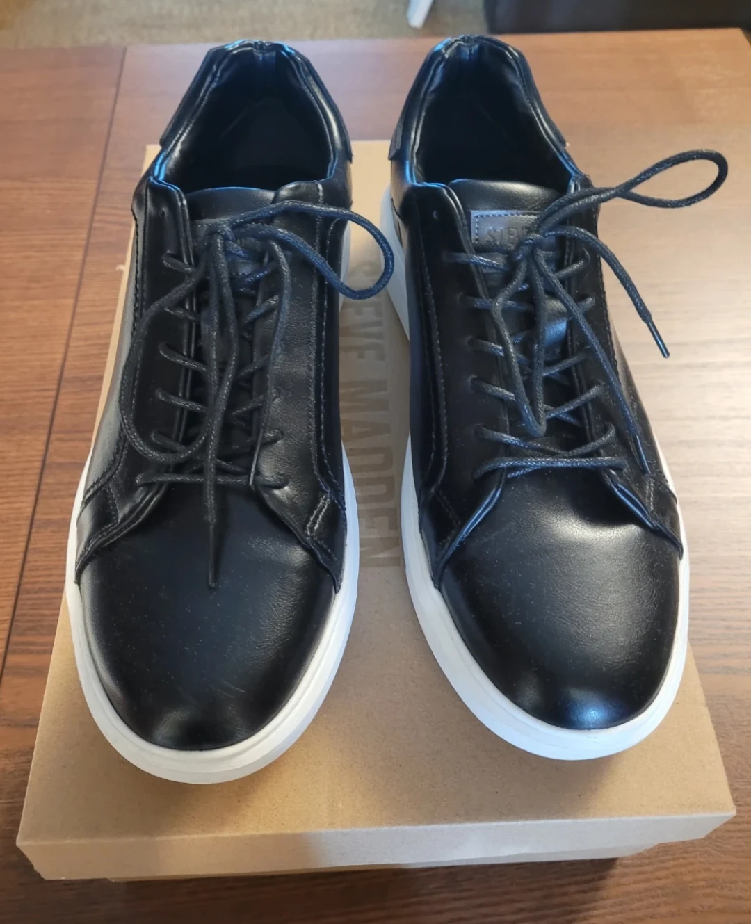 Steve Madden Black Leather Sneakers
