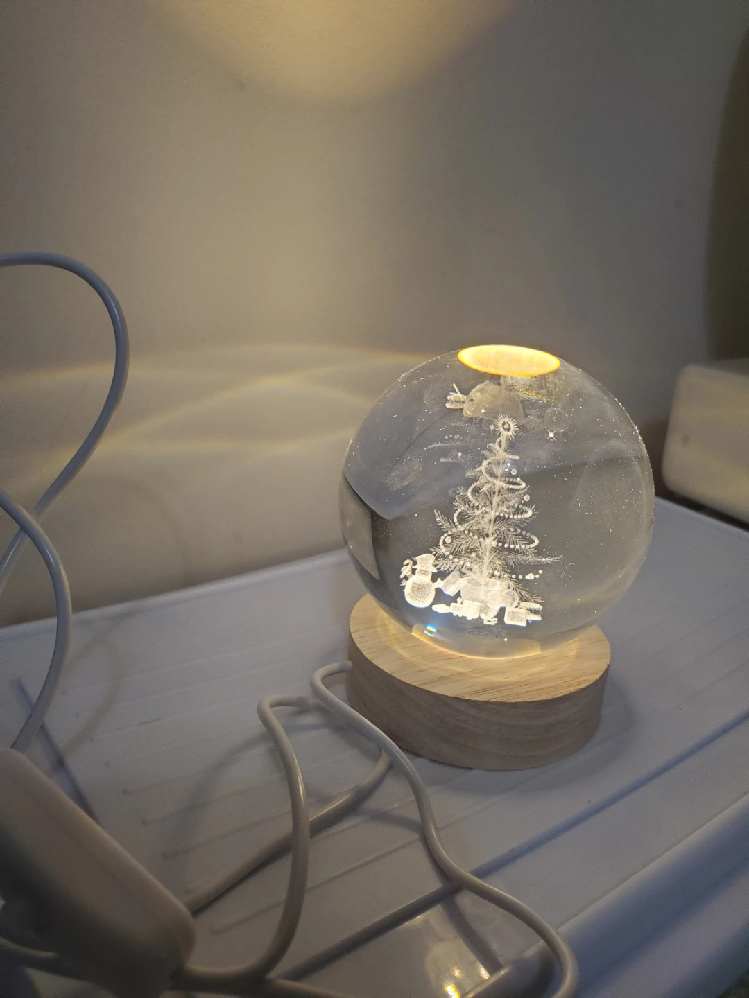 Glass Snow Globe with Christmas Tree Scene - photo 4