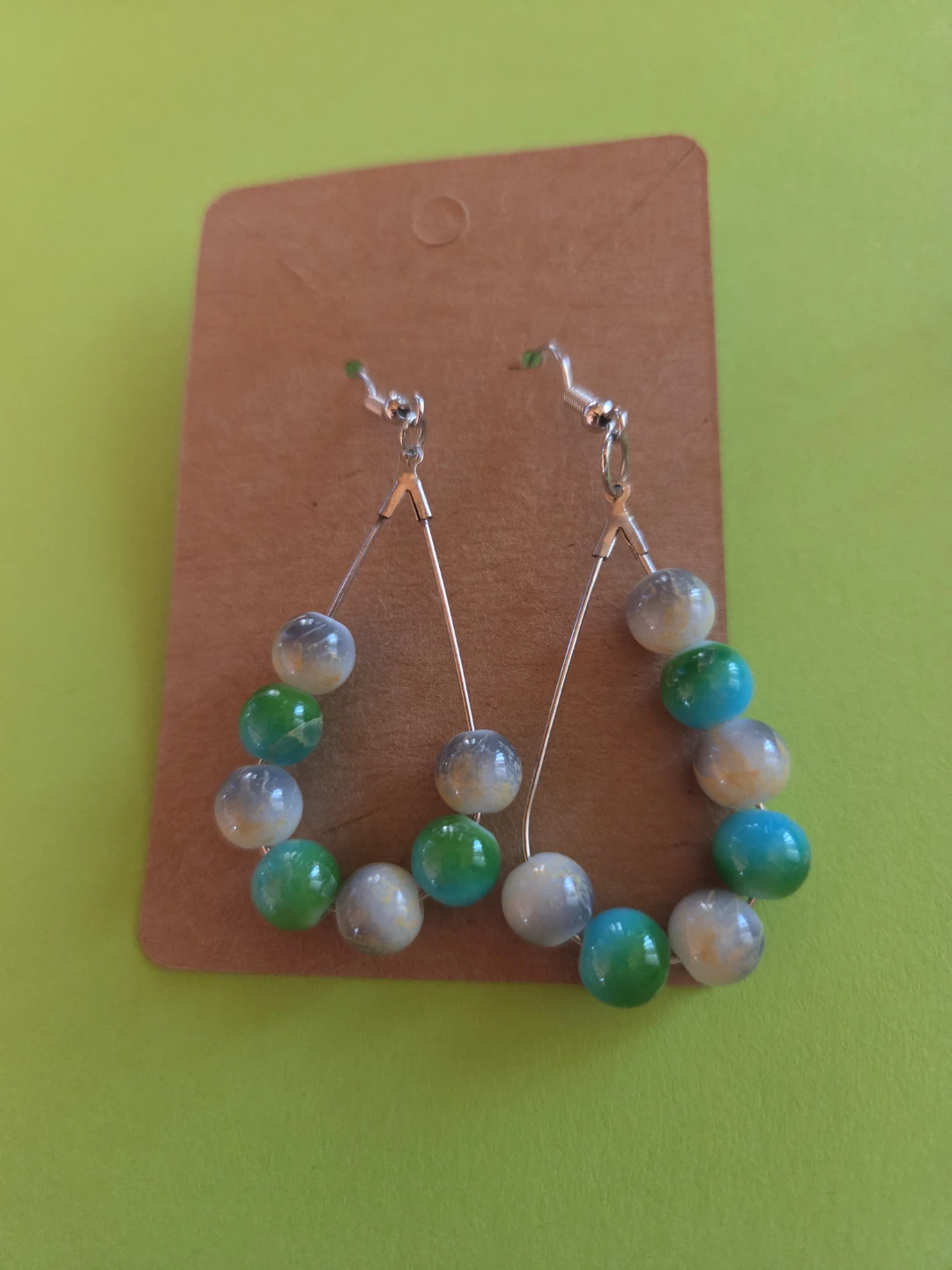 Handmade beaded dangle earrings