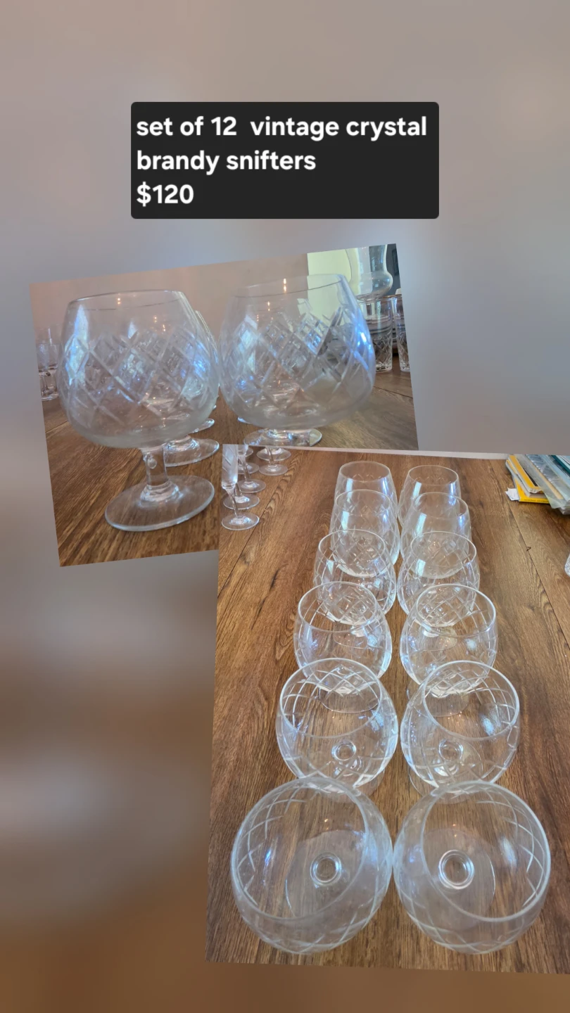 Vintage crystal brandy snifters