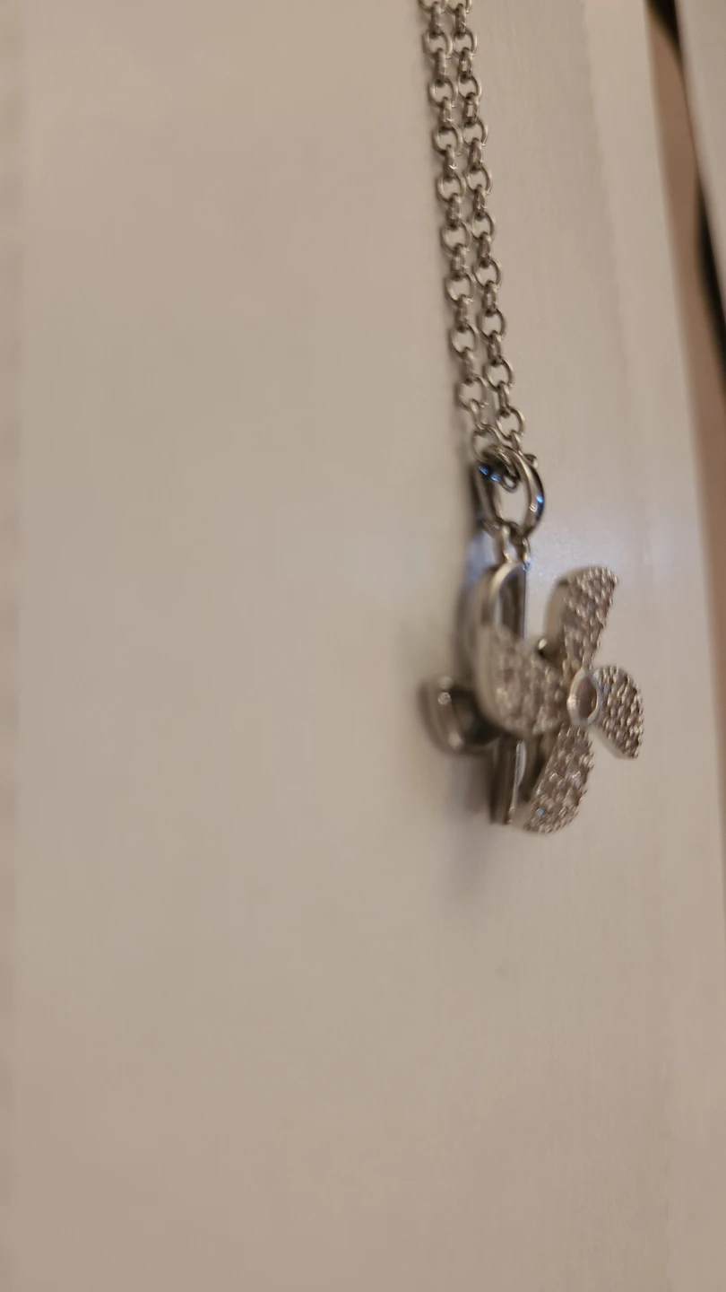 Fidget Spinner Sparkly Pinwheel Pendant Necklace - photo 4