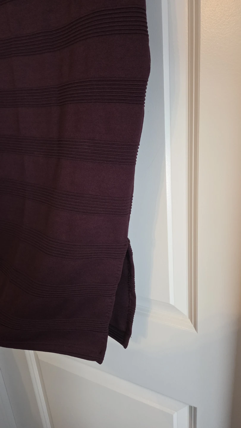 Burgundy Striped Pencil Skirt - photo 3
