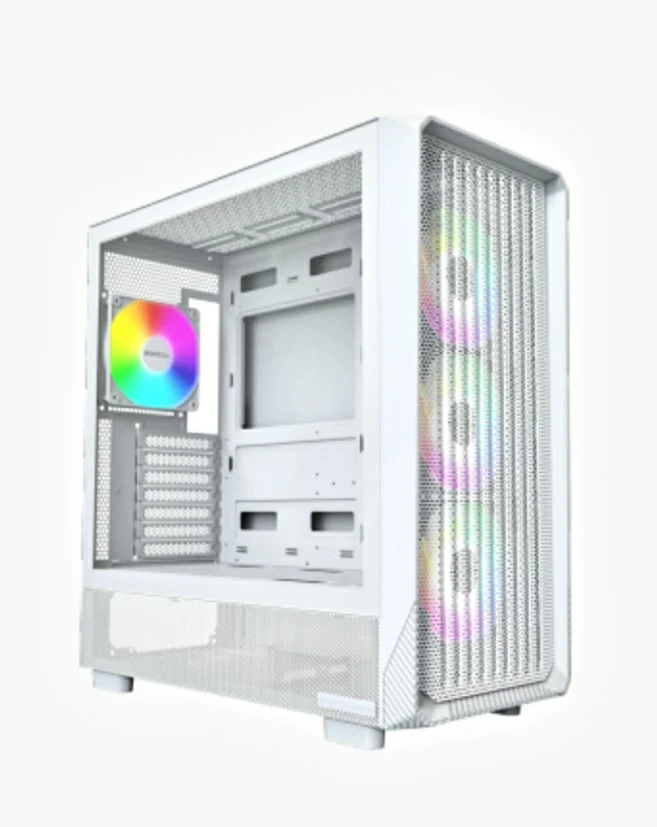 White PC Case with ARGB Fans