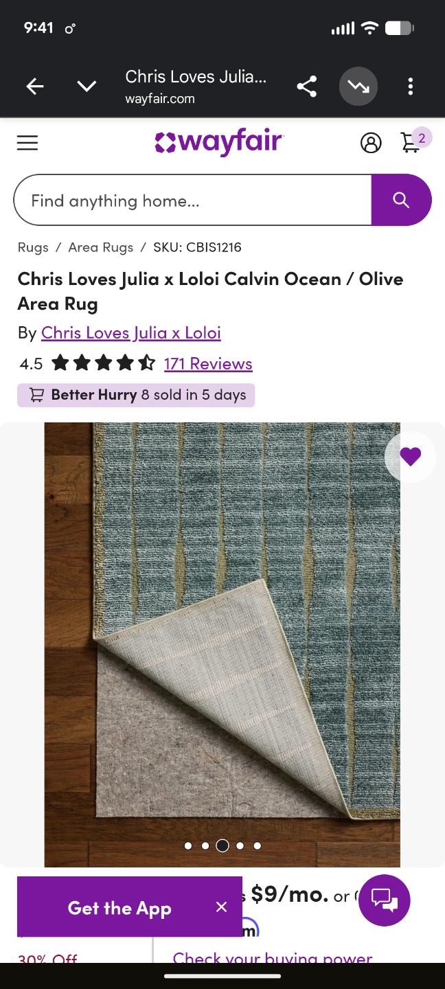 Chris Loves Julia x Loloi Calvin Ocean Area Rug