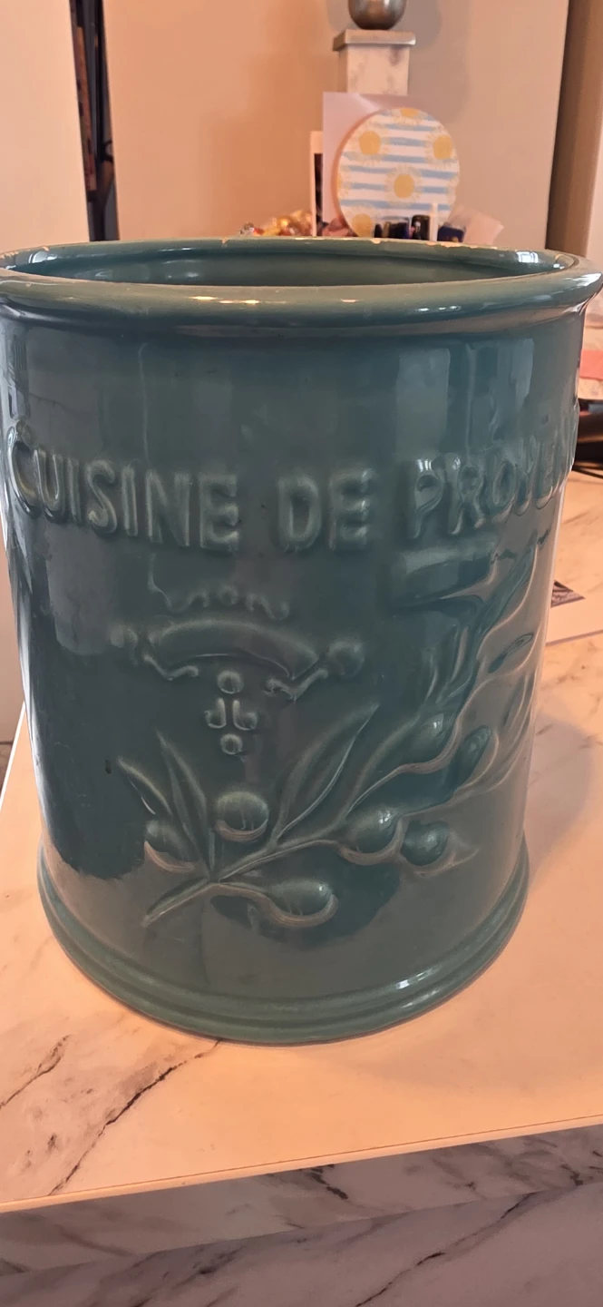 Teal Ceramic Utensil Holder