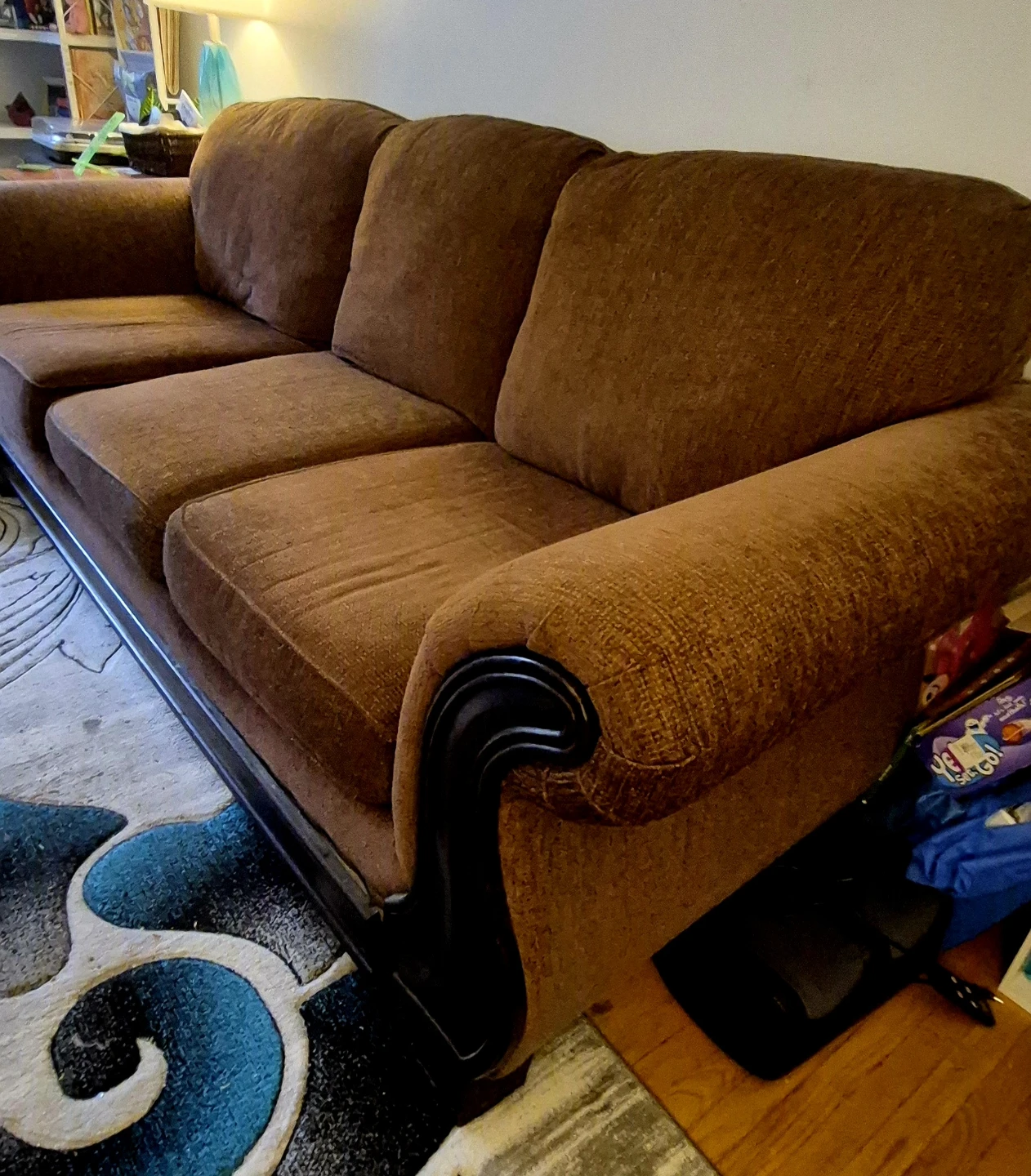 Brown Three-Seater Sofa - photo 3