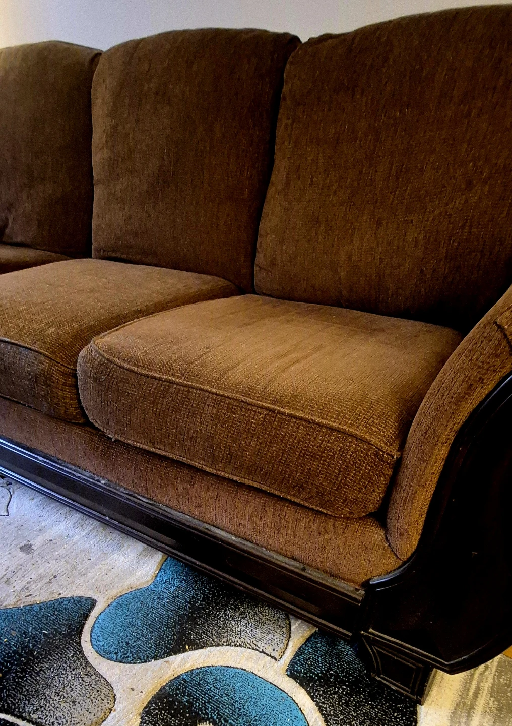 Brown Three-Seater Sofa - photo 4